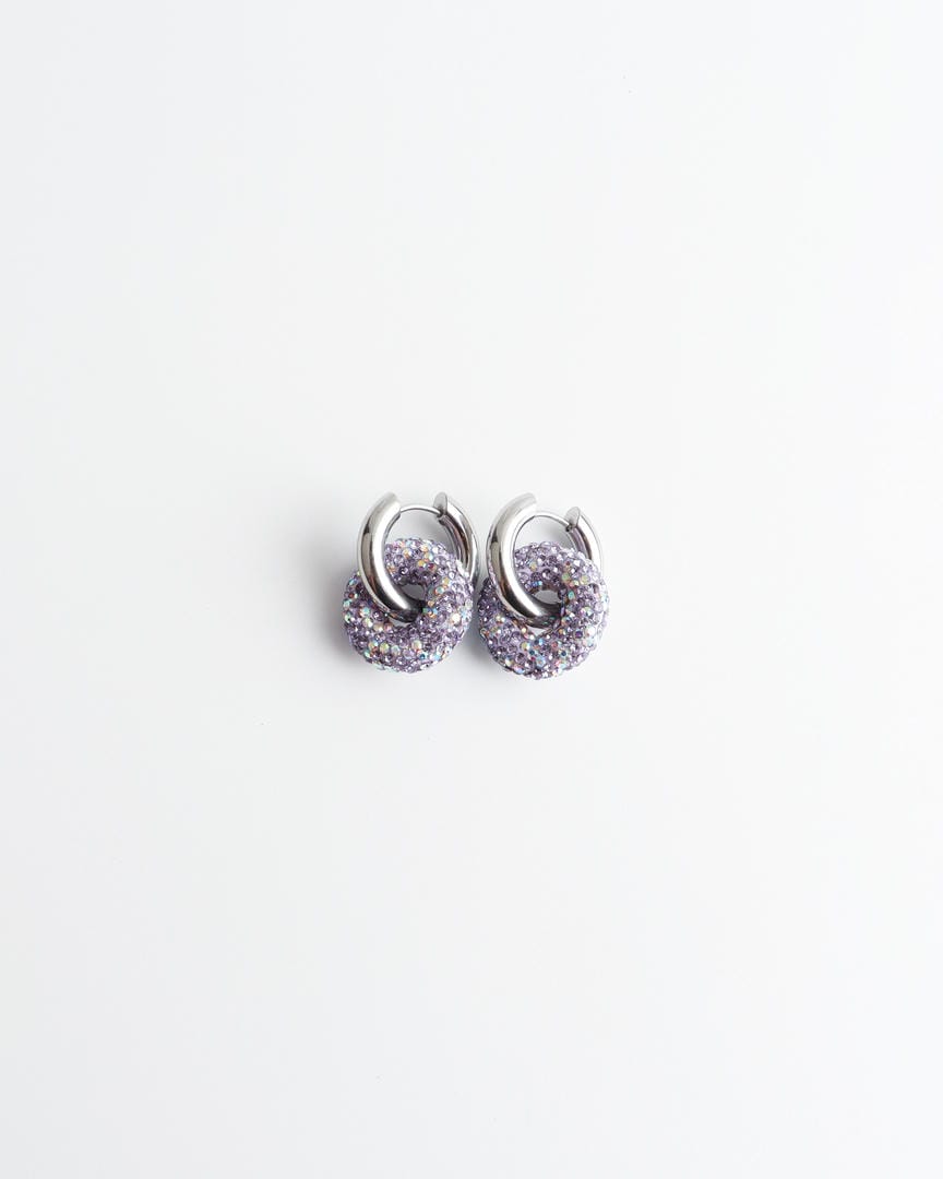 Pendientes largos de círculo de cristal – imagen 13