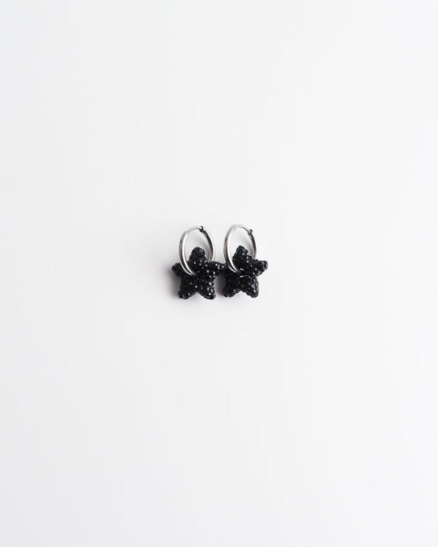 Pendientes aro con estrella pavé – imagen 5