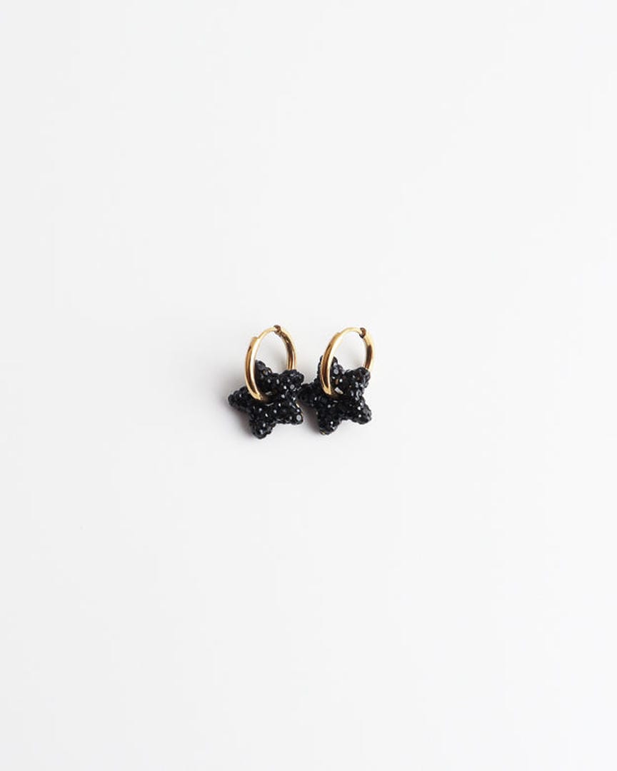 Pendientes aro con estrella pavé – imagen 4