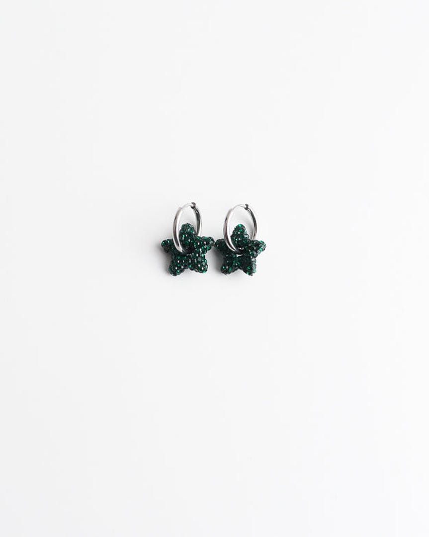 Pendientes aro con estrella pavé – imagen 9