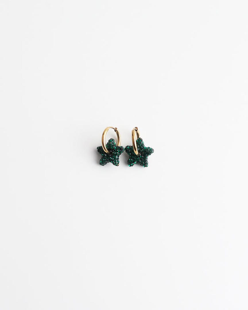 Pendientes aro con estrella pavé – imagen 8