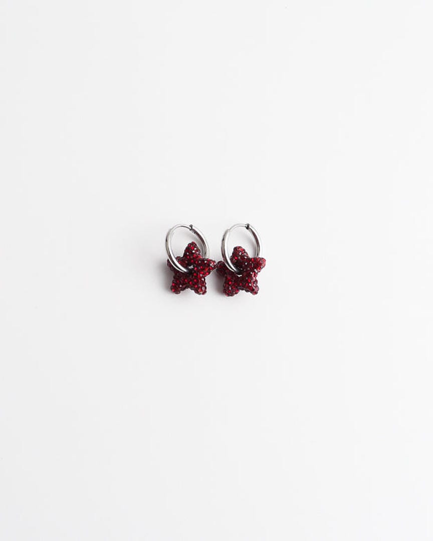 Pendientes aro con estrella pavé – imagen 7