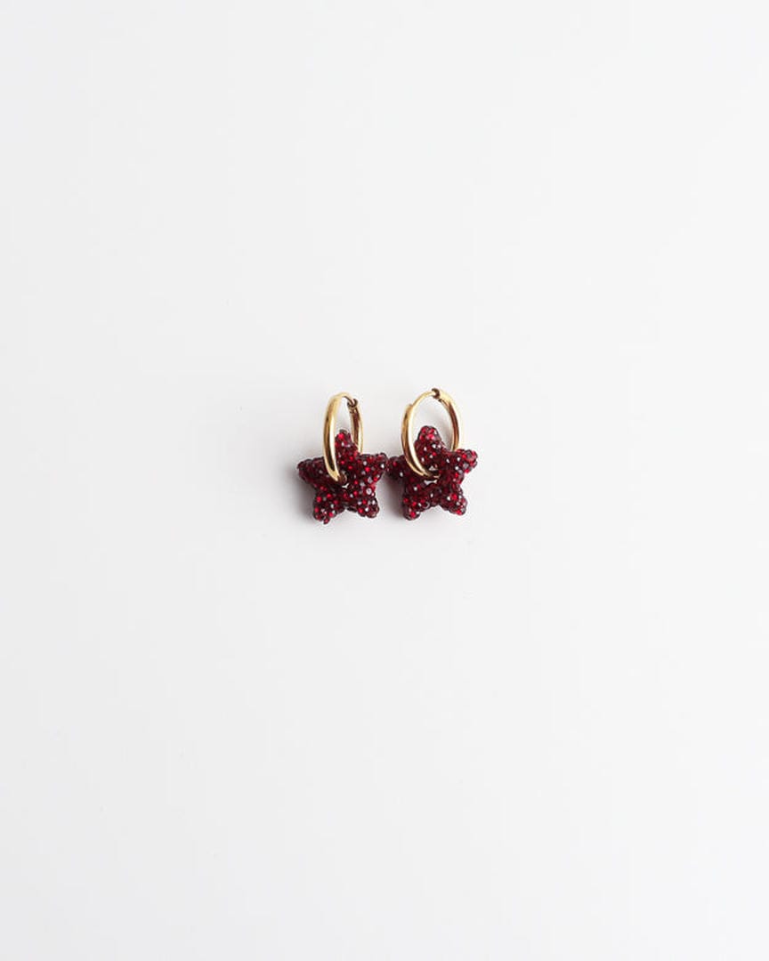 Pendientes aro con estrella pavé – imagen 6