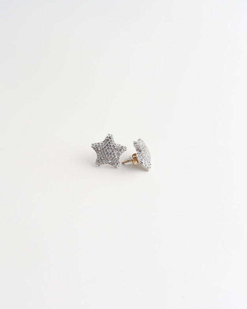 Pendientes tipo botón de estrella con pavé