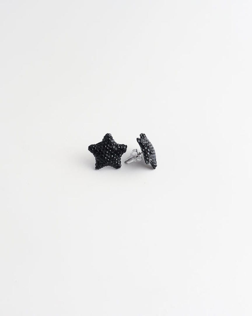 Pendientes tipo botón de estrella con pavé – imagen 4
