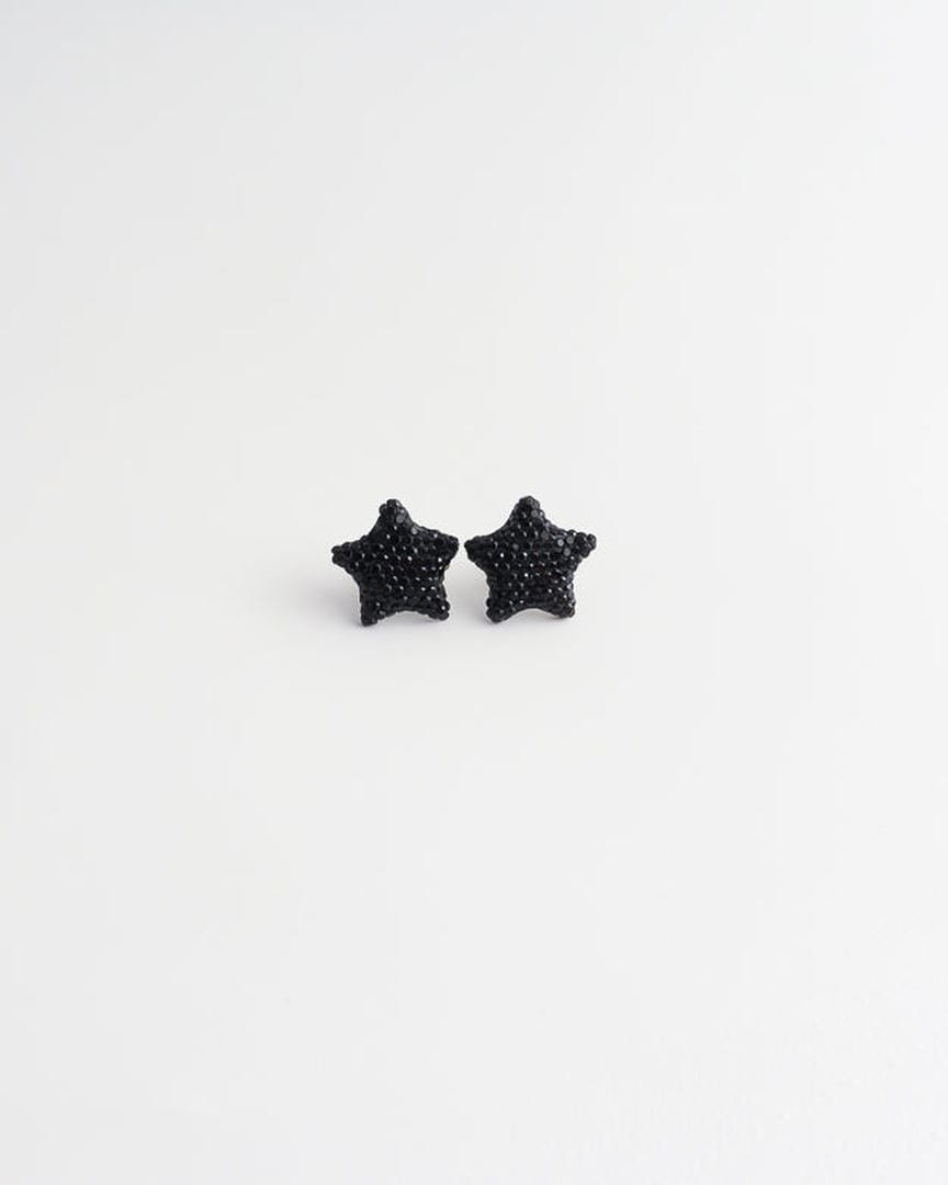 Pendientes tipo botón de estrella con pavé – imagen 3