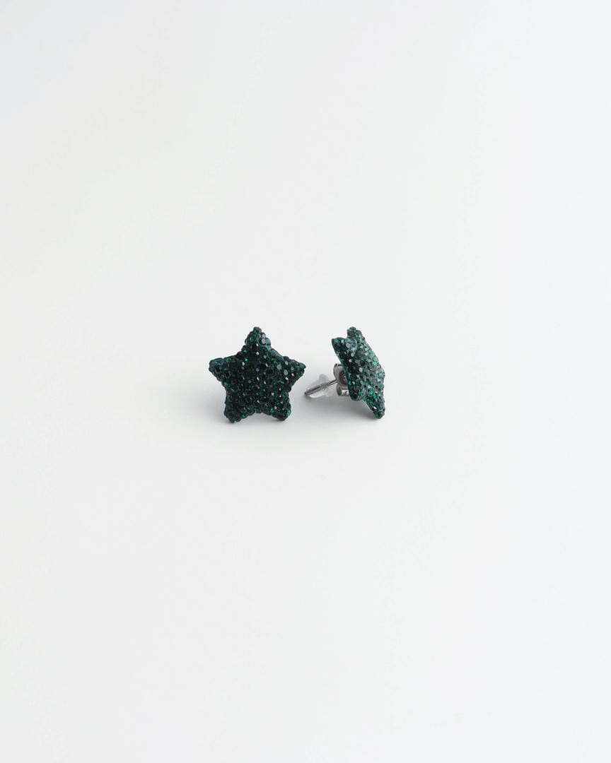 Pendientes tipo botón de estrella con pavé – imagen 12