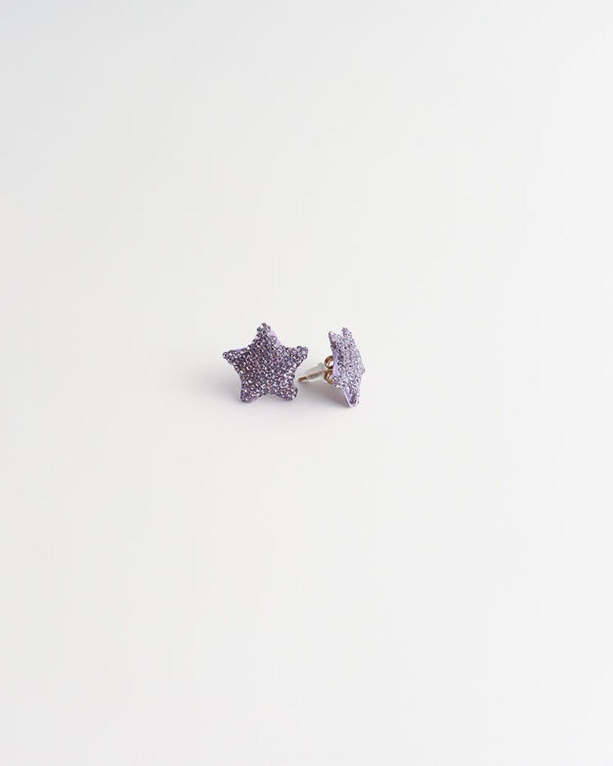 Pendientes tipo botón de estrella con pavé – imagen 5