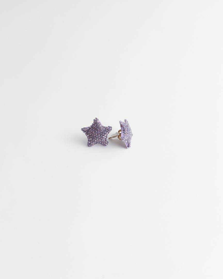 Pendientes tipo botón de estrella con pavé – imagen 6