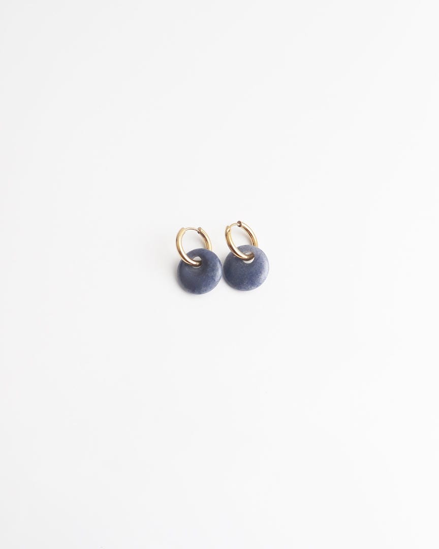 Pendientes de aro redondo con piedra