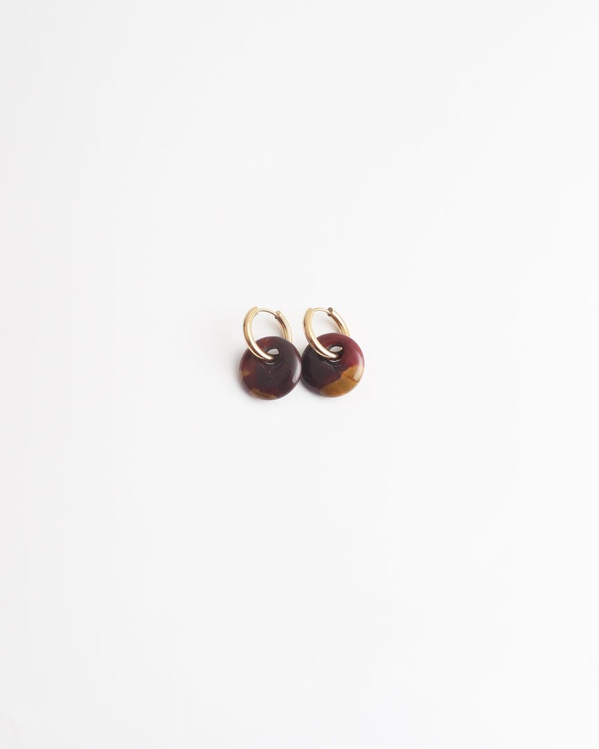 Pendientes de aro redondo con piedra – imagen 5