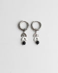 Pendientes de aro con hoja y piedra natural – imagen 4