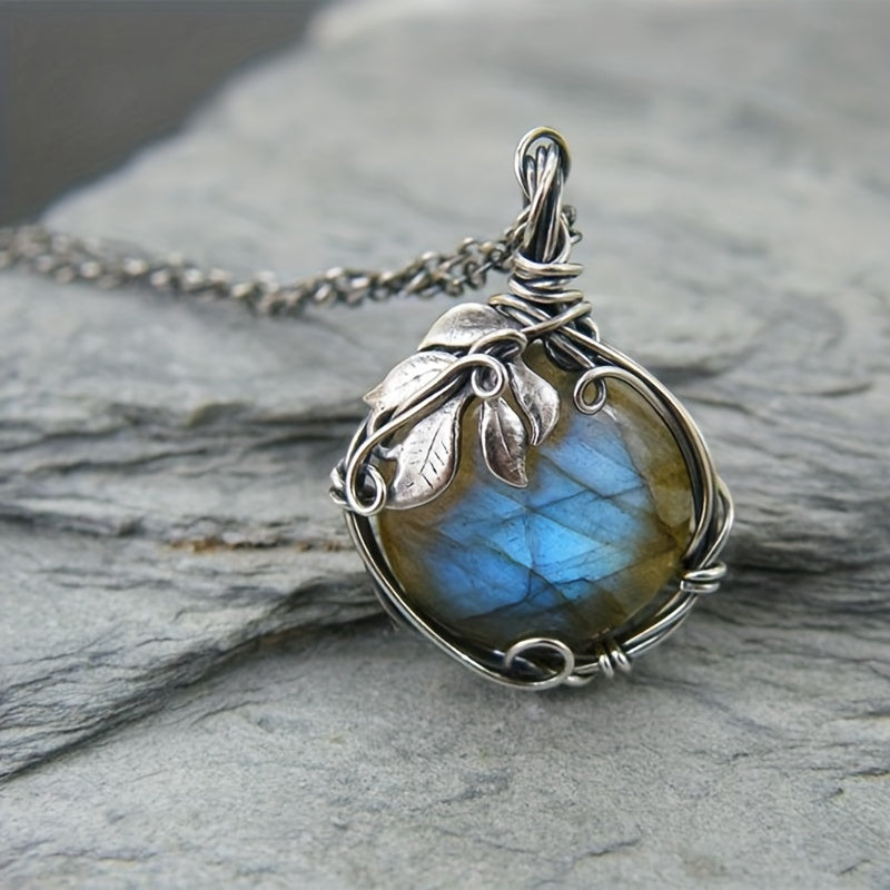 Collar de esfera iridiscente de estilo antiguo – imagen 2