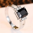 Anillo cuadrado radiante de circonita negra – imagen 2