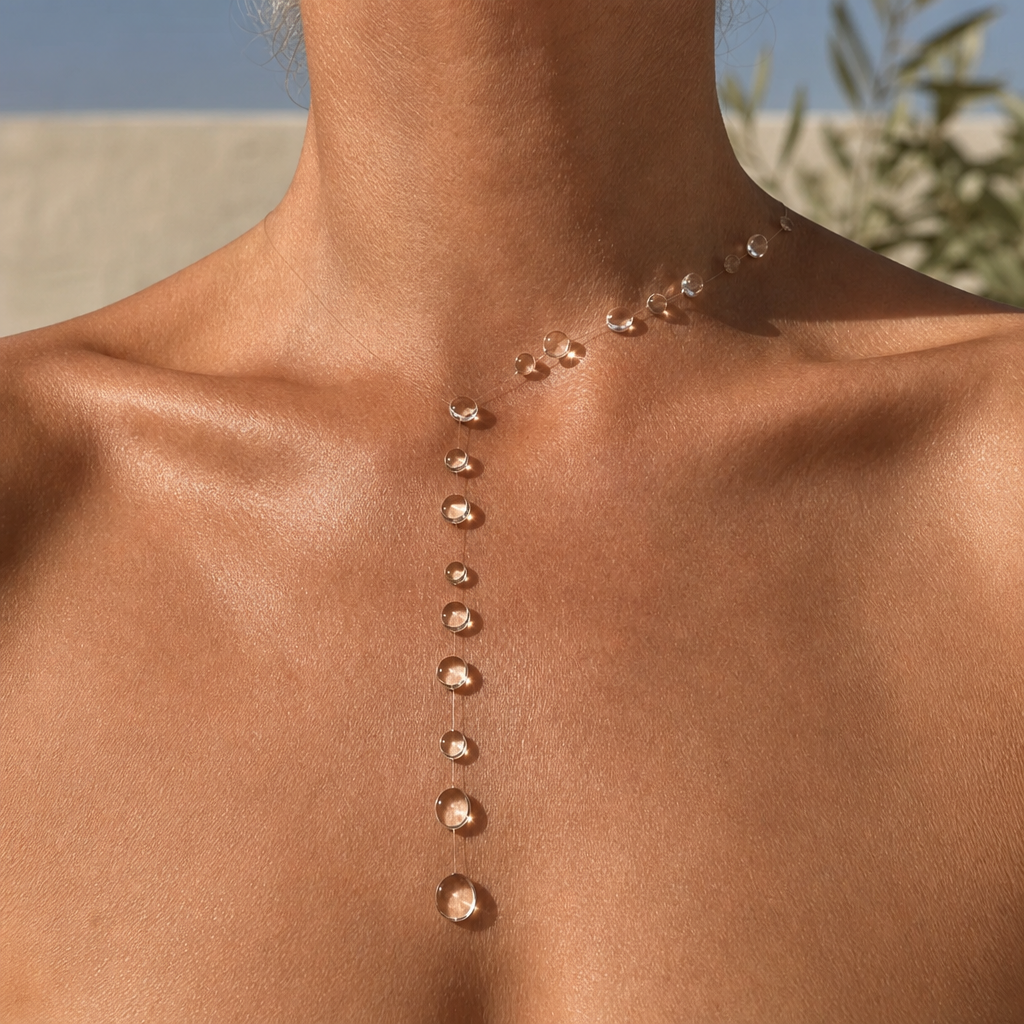 Collar Langa de gotas transparentes