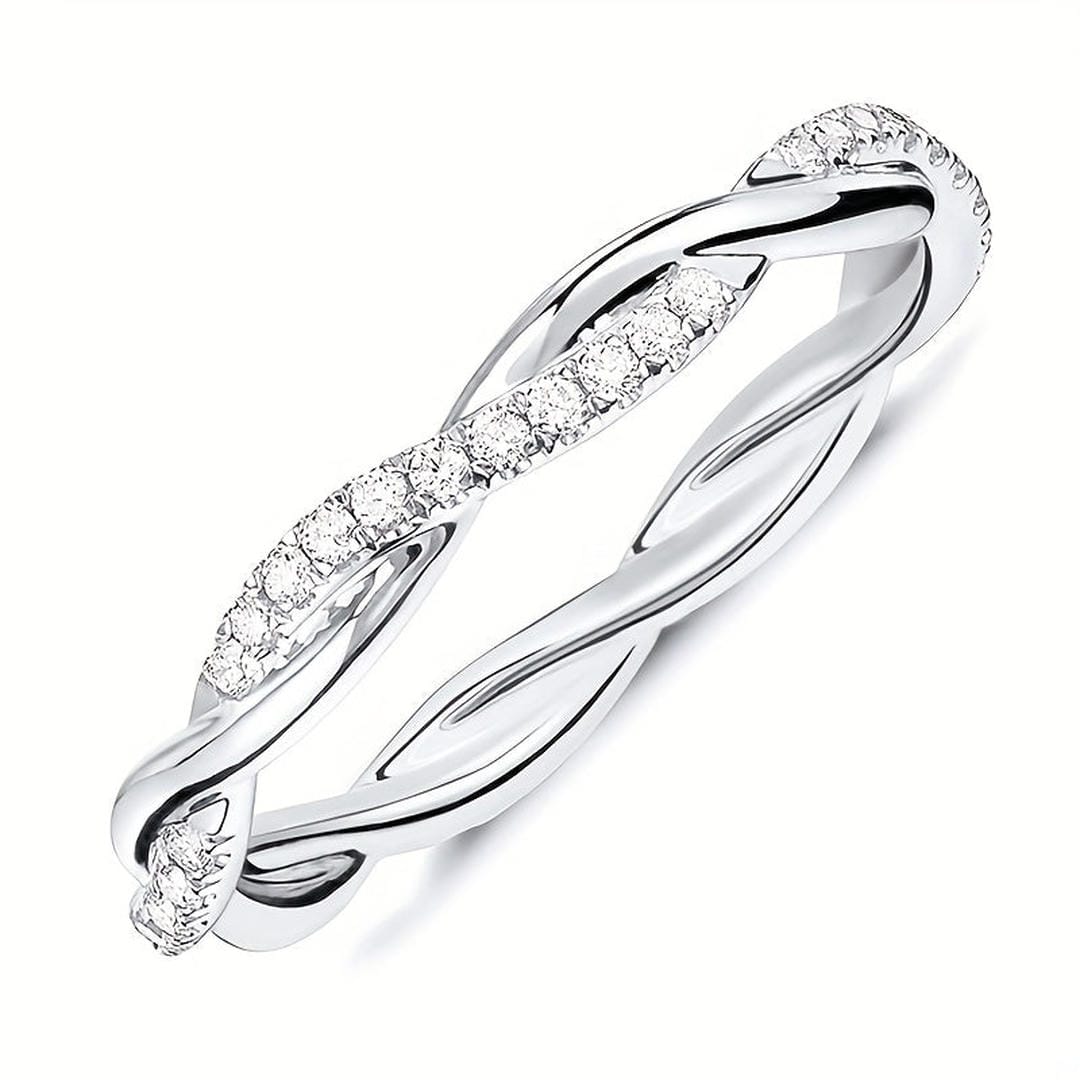 Anillo entrelazado con cristales pavé – imagen 2
