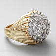 Anillo vintage dorado de circonita redonda