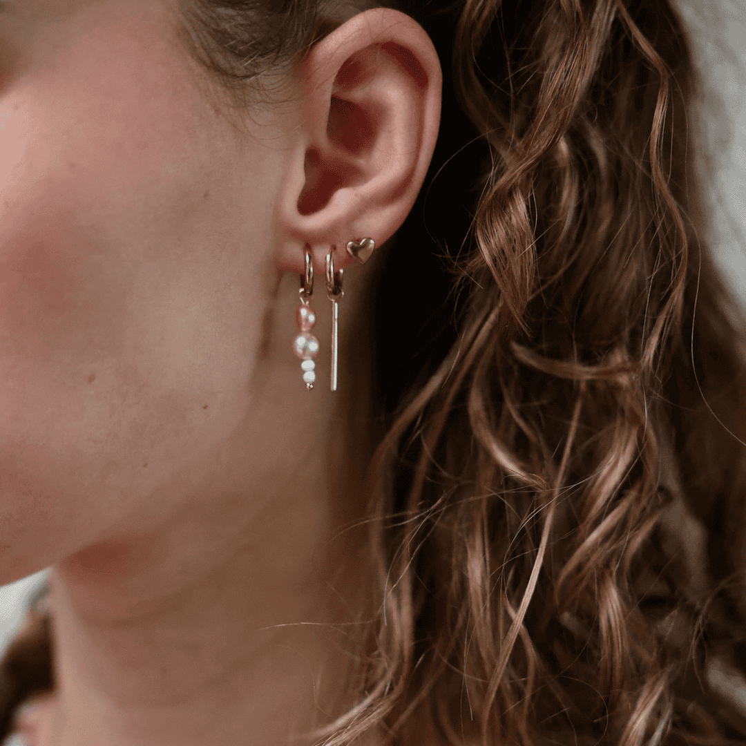Pendientes de corazón macizo pulidos – imagen 5