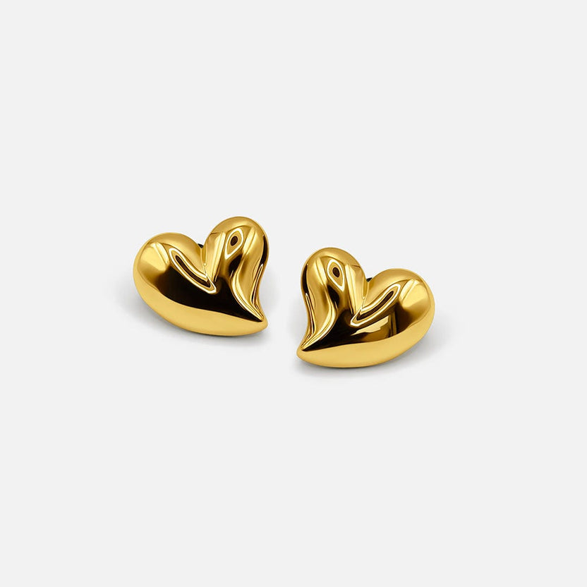 Pendientes clásicos de corazón en oro