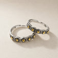 Set de anillos florales con textura vintage – imagen 2