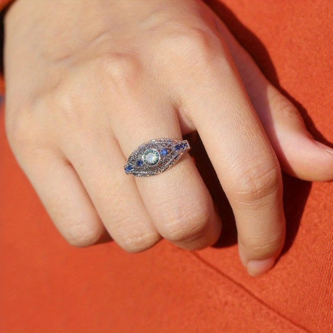 Anillo Windsor azur de circonita cúbica – imagen 2