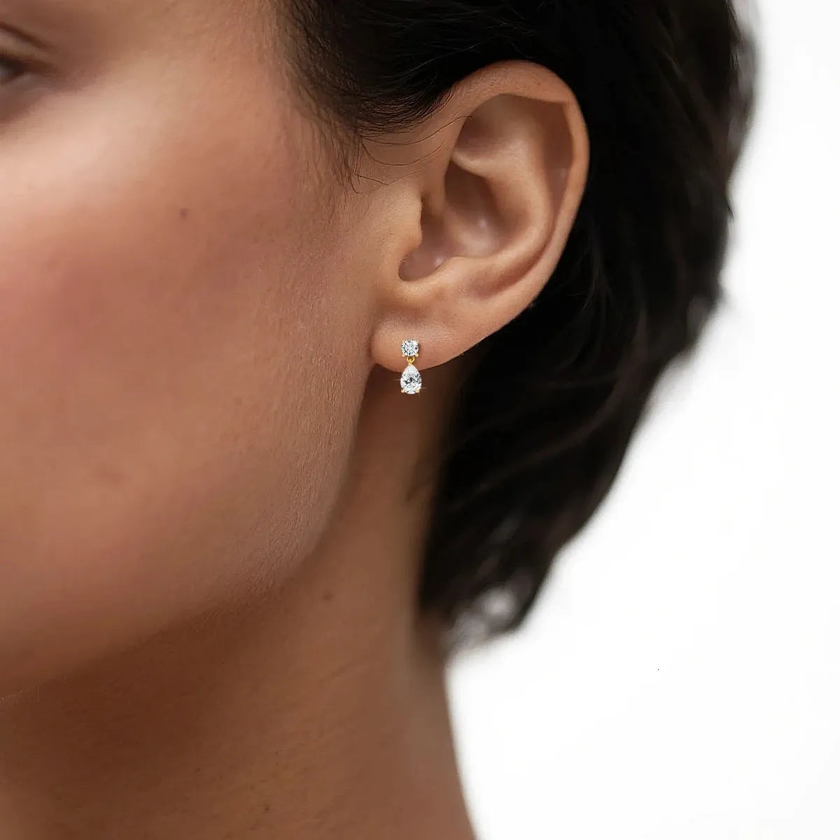 Pendientes de moissanita en forma de gota – imagen 2
