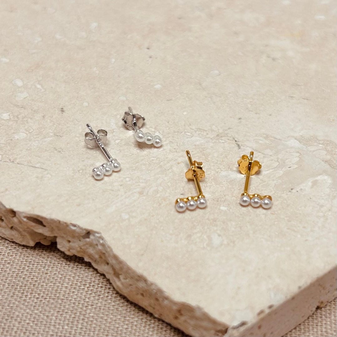Pendientes de perlas trío elegantes