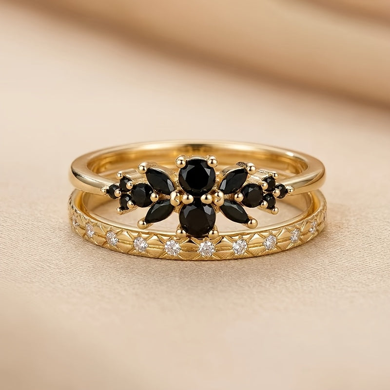 Anillos minimalistas de ónice