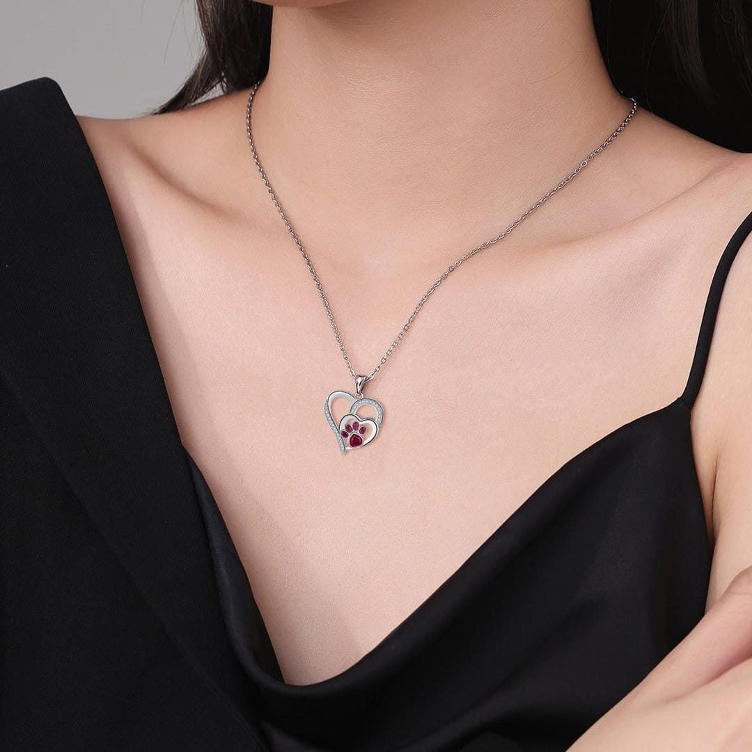 Collar con colgante de huella de patita adorable – imagen 2