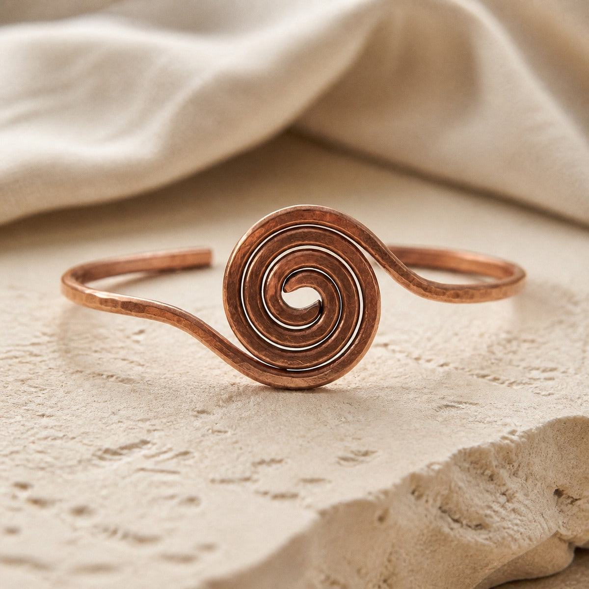 Tobillera Aura en Espiral de cobre — Carmen, Lucía & Rocío