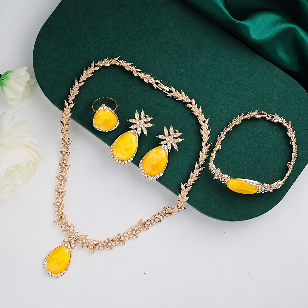 Conjunto opulento de gota ámbar — Carmen, Lucía & Rocío