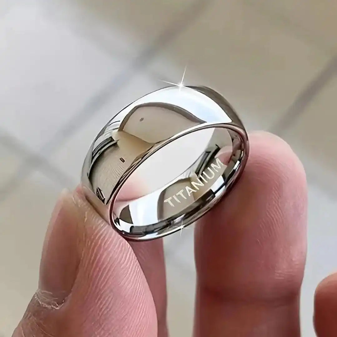 Anillo de acero de titanio de 6 mm