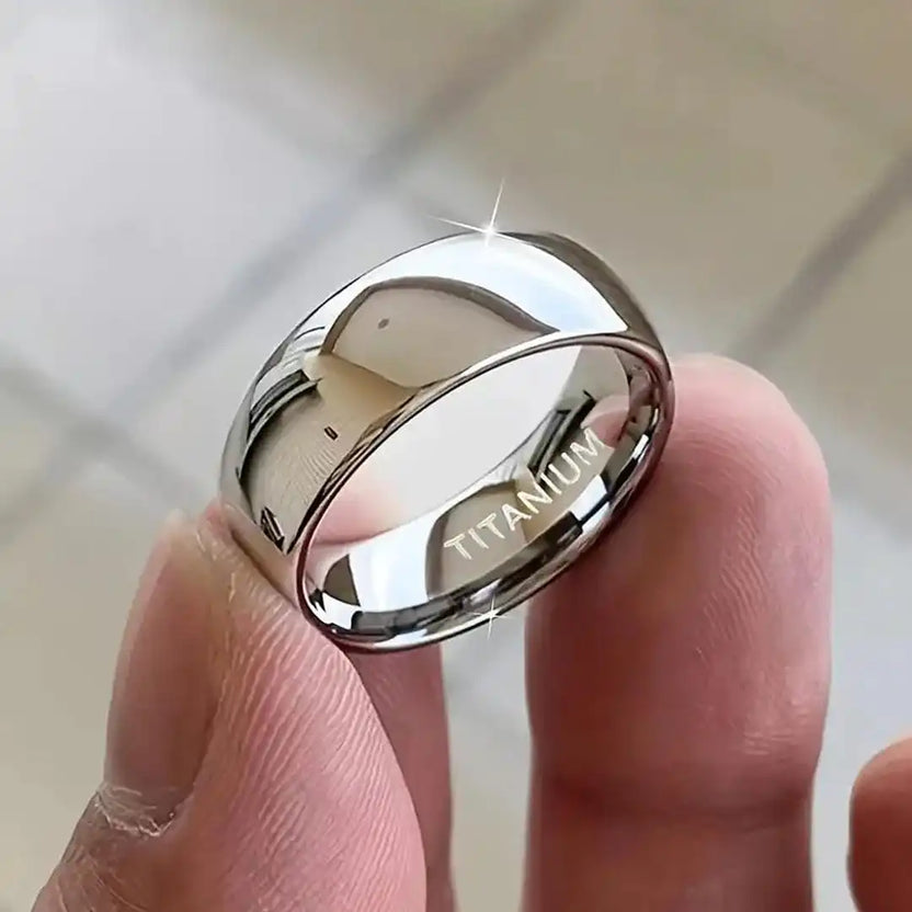 Anillo de acero de titanio de 6 mm