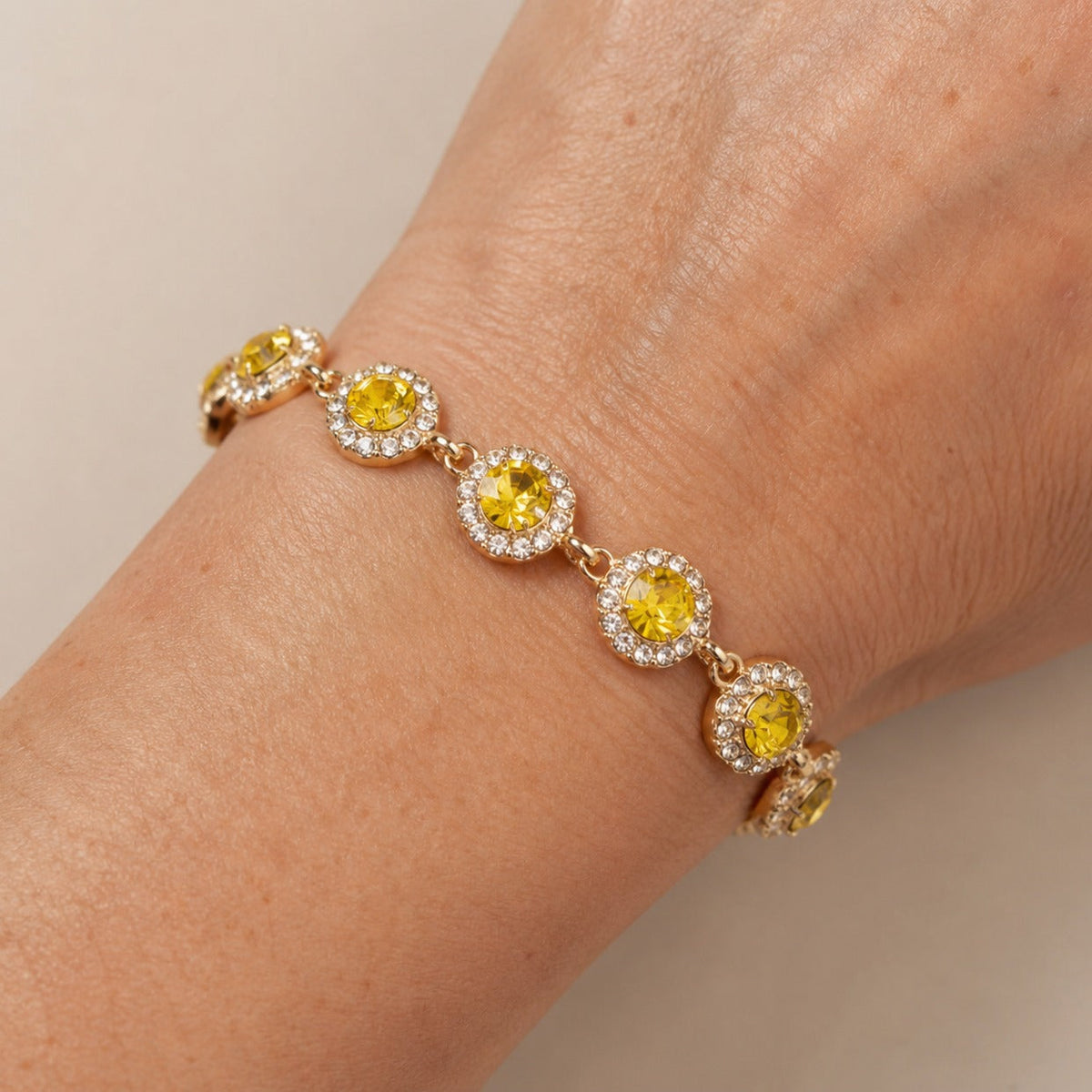 Pulsera redonda radiante de strass