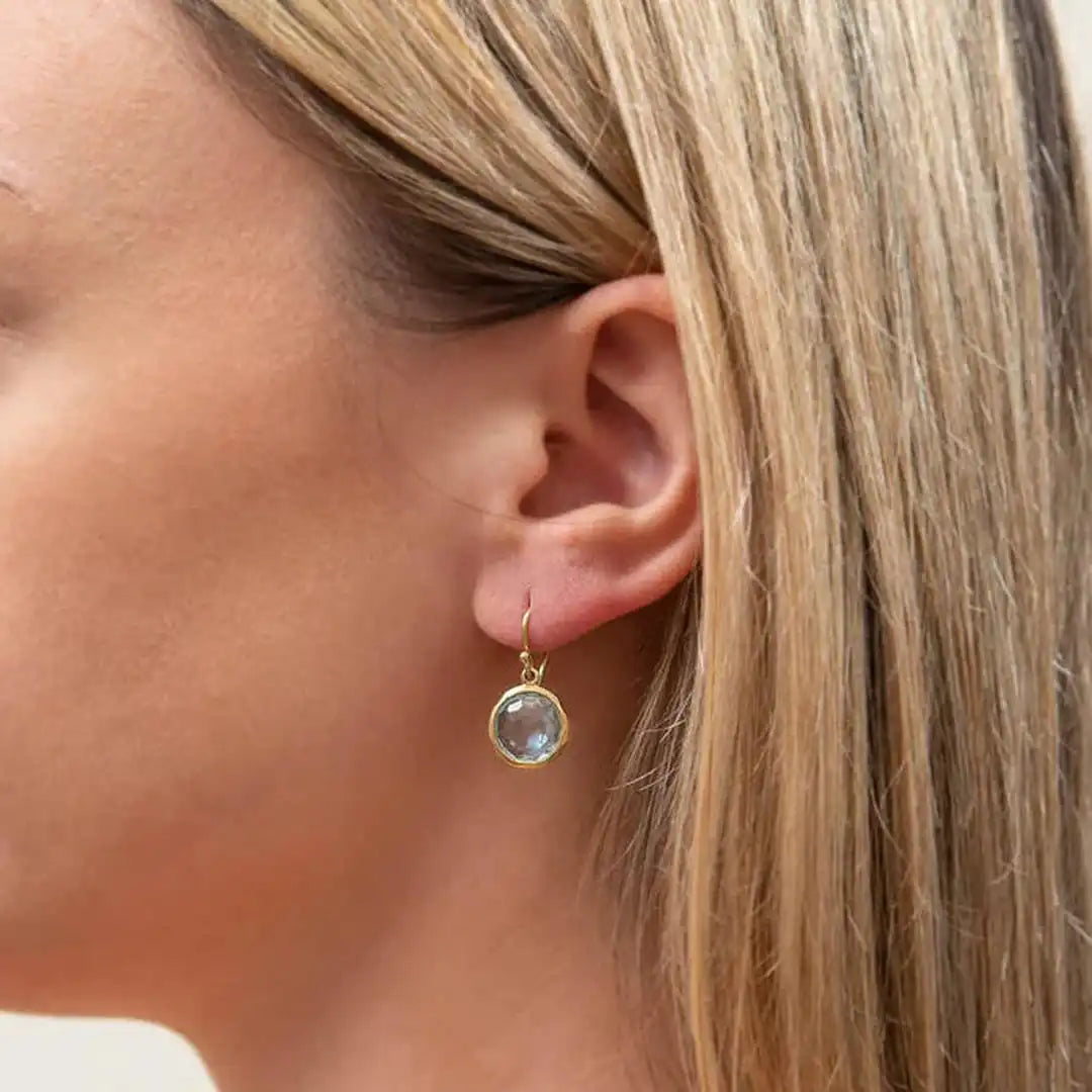 Pendientes vintage de cristal azul – imagen 2