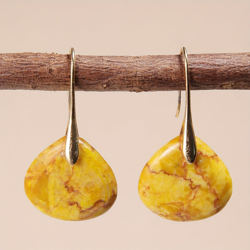 Pendientes vintage de mármol emperador en forma de gota