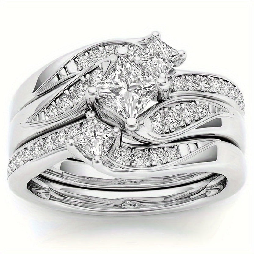 Set de anillos Princess Cluster