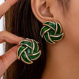 Pendientes statement de nudo esmeralda