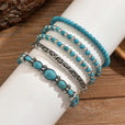 Set de pulseras boho de cuentas en turquesa – imagen 3