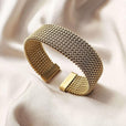 Pulsera clásica vintage abierta de malla trenzada – imagen 3