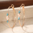 Pendientes de aro boho de turquesa y piedra lunar