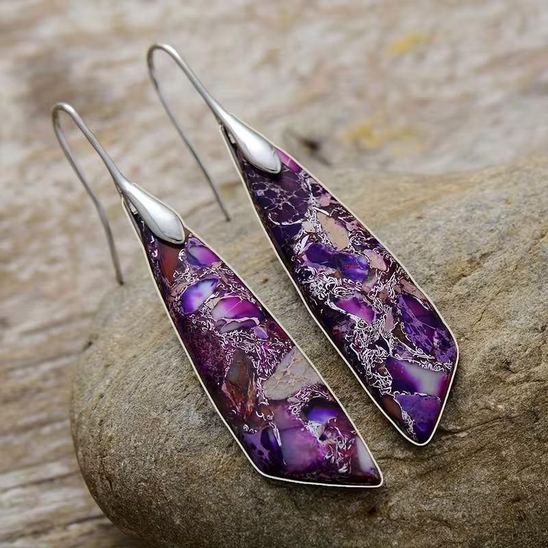 Pendientes bohemios retro de turquesa