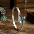 Pulsera de estilo étnico con incrustaciones de piedra imitación – imagen 2
