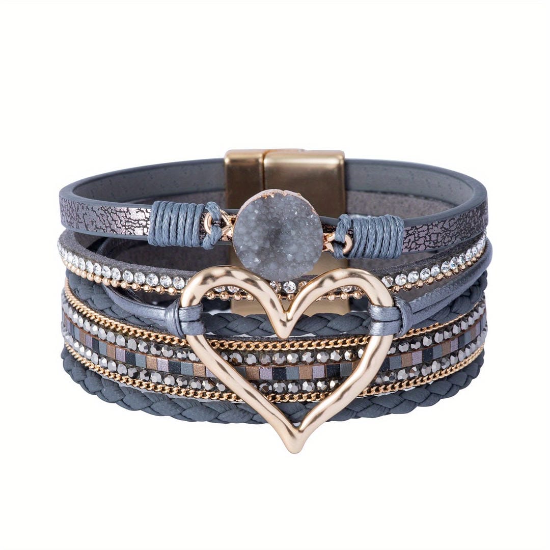 Pulsera bohemia de piel multicapa – imagen 8