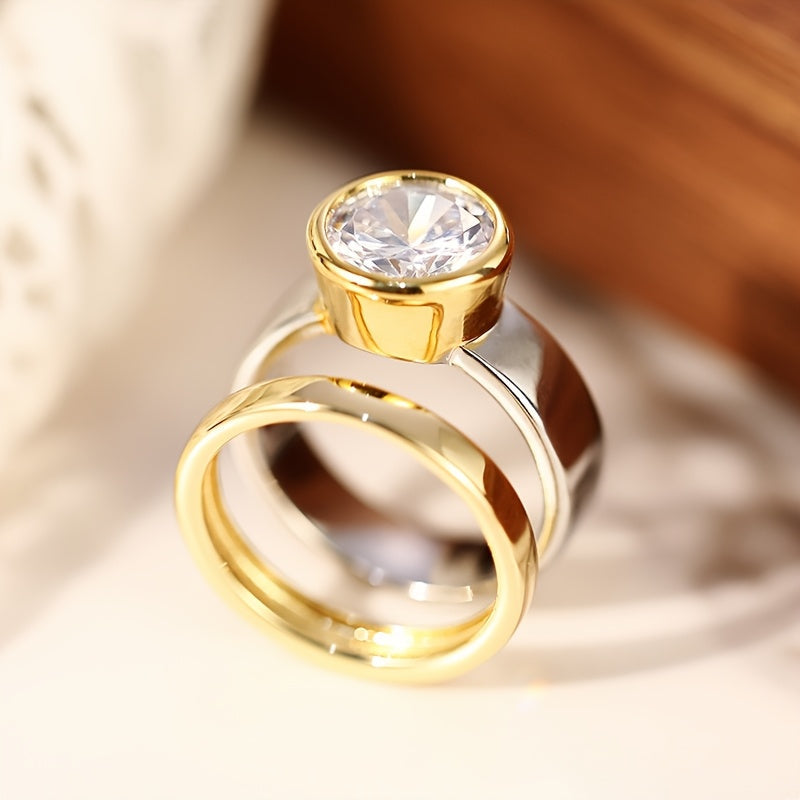 Set de anillo solitario redondo de lujo – imagen 2