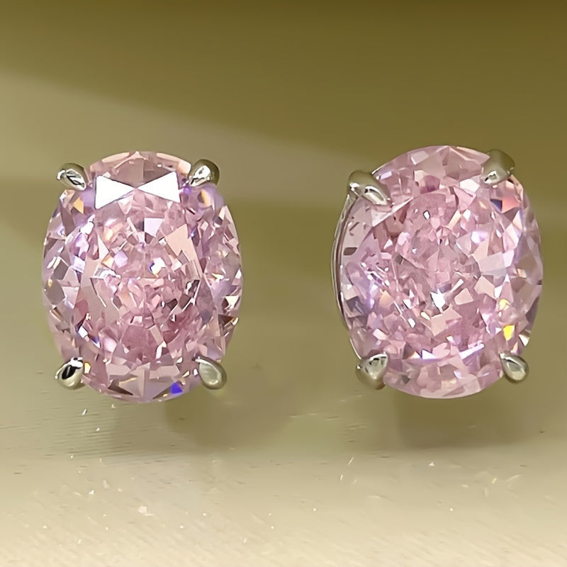 Pendientes de oro blanco con circonita atemporales – imagen 2
