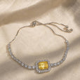 Pulsera exquisita de piedra amarilla