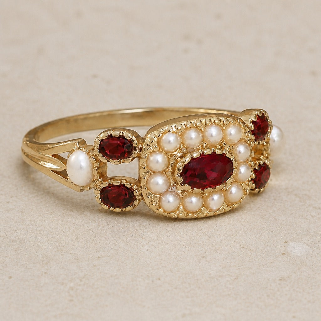 Anillo atemporal de perla y circonita