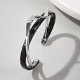 Pulsera rígida minimalista con forma de ola – imagen 3