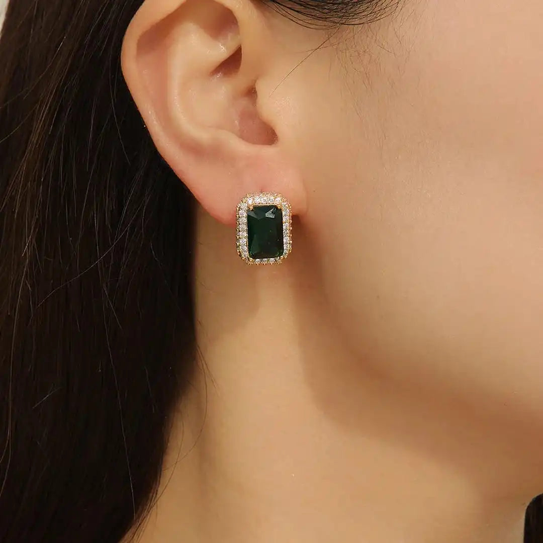 Pendientes colgantes con gemas de esmeralda – imagen 3